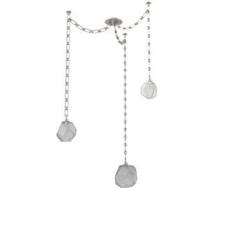 Gem Round Chain 3pc Swag Multi-Pendant (1289|SNB0039-03-BS-S-CH3-L1)