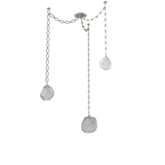 Gem Round Chain 3pc Swag Multi-Pendant (1289|SNB0039-03-BS-S-CH2-L1)