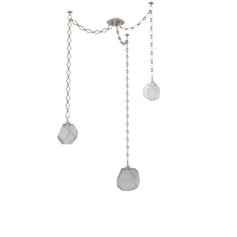 Gem Round Chain 3pc Swag Multi-Pendant (1289|SNB0039-03-BS-S-CH1-L1)