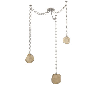 Gem Round Chain 3pc Swag Multi-Pendant (1289|SNB0039-03-BS-B-CH2-L1)