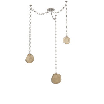 Gem Round Chain 3pc Swag Multi-Pendant (1289|SNB0039-03-BS-B-CH1-L1)