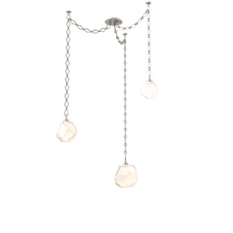 Gem Multi Light Pendant Multi Port Canopy Beige Silver (1289|SNB0039-03-BS-A-CH1-L1)