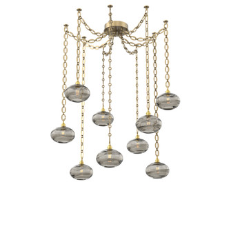 Coppa Multi Light Pendant Multi Port Canopy Gilded Brass (1289|SNB0036-09-GB-OS-CH2-E2)