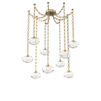 Coppa Multi Light Pendant Multi Port Canopy Gilded Brass (1289|SNB0036-09-GB-OC-CH2-E2)