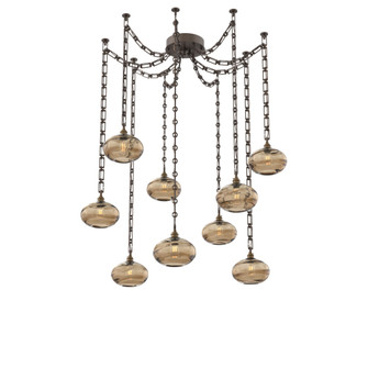 Coppa Multi Light Pendant Multi Port Canopy Flat Bronze (1289|SNB0036-09-FB-OB-CH3-E2)