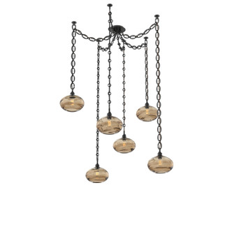 Coppa Round 6pc Swag Multi-Pendant Chain (1289|SNB0036-06-MB-OB-CH2-E2)