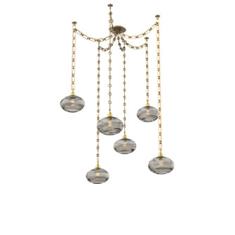 Coppa Multi Light Pendant Multi Port Canopy Gilded Brass (1289|SNB0036-06-GB-OS-CH3-E2)