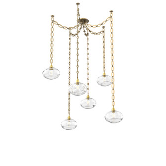 Coppa Multi Light Pendant Multi Port Canopy Gilded Brass (1289|SNB0036-06-GB-OC-CH2-E2)