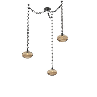 Coppa Round 3pc Swag Multi-Pendant Chain (1289|SNB0036-03-MB-OB-CH1-E2)