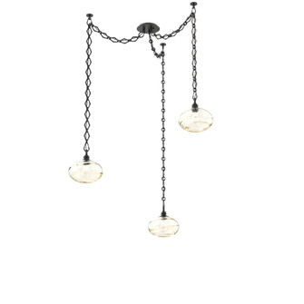 Coppa Round 3pc Swag Multi-Pendant Chain (1289|SNB0036-03-MB-OA-CH1-E2)