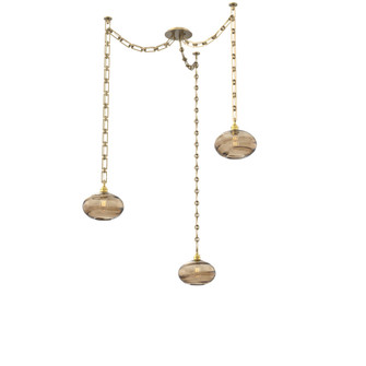 Coppa Round 3pc Swag Multi-Pendant Chain (1289|SNB0036-03-GB-OB-CH3-E2)