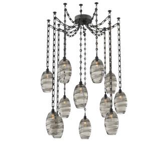 Ellisse Multi Light Pendant Multi Port Canopy Matte Black (1289|SNB0035-12-MB-OS-CH3-E2)