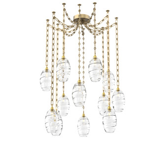 Ellisse Multi Light Pendant Multi Port Canopy Gilded Brass (1289|SNB0035-12-GB-OC-CH3-E2)