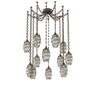 Ellisse Multi Light Pendant Multi Port Canopy Flat Bronze (1289|SNB0035-12-FB-OS-CH2-E2)