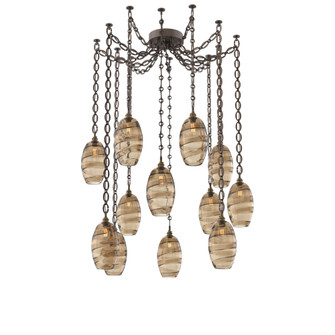Ellisse Multi Light Pendant Multi Port Canopy Flat Bronze (1289|SNB0035-12-FB-OB-CH2-E2)