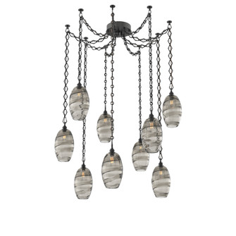 Ellisse Round 9pc Swag Multi-Pendant Chain (1289|SNB0035-09-MB-OS-CH1-E2)