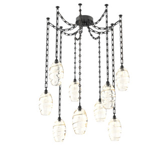 Ellisse Round 9pc Swag Multi-Pendant Chain (1289|SNB0035-09-MB-OA-CH3-E2)