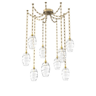 Ellisse Multi Light Pendant Multi Port Canopy Gilded Brass (1289|SNB0035-09-GB-OC-CH3-E2)