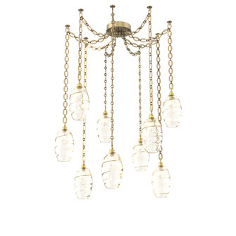 Ellisse Multi Light Pendant Multi Port Canopy Gilded Brass (1289|SNB0035-09-GB-OA-CH2-E2)