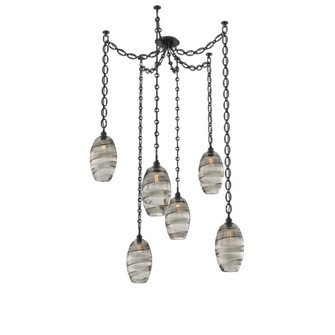 Ellisse Round 6pc Swag Multi-Pendant Chain (1289|SNB0035-06-MB-OS-CH2-E2)