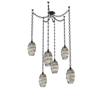Ellisse Round 6pc Swag Multi-Pendant Chain (1289|SNB0035-06-MB-OS-CH1-E2)