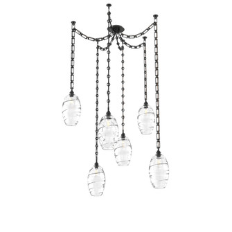 Ellisse Round 6pc Swag Multi-Pendant Chain (1289|SNB0035-06-MB-OC-CH3-E2)