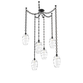 Ellisse Round 6pc Swag Multi-Pendant Chain (1289|SNB0035-06-MB-OC-CH2-E2)