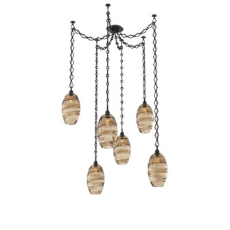 Ellisse Multi Light Pendant Multi Port Canopy Matte Black (1289|SNB0035-06-MB-OB-CH1-E2)