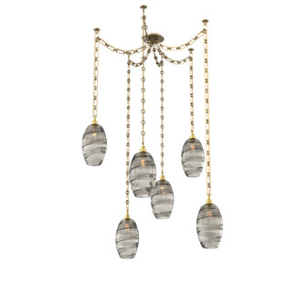 Ellisse Round 6pc Swag Multi-Pendant Chain (1289|SNB0035-06-GB-OS-CH3-E2)
