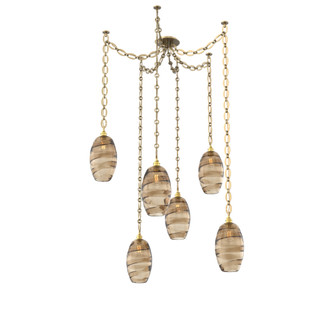 Ellisse Round 6pc Swag Multi-Pendant Chain (1289|SNB0035-06-GB-OB-CH2-E2)