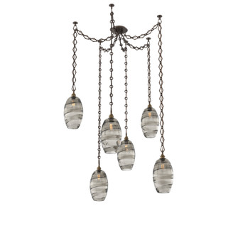 Ellisse Multi Light Pendant Multi Port Canopy Flat Bronze (1289|SNB0035-06-FB-OS-CH1-E2)