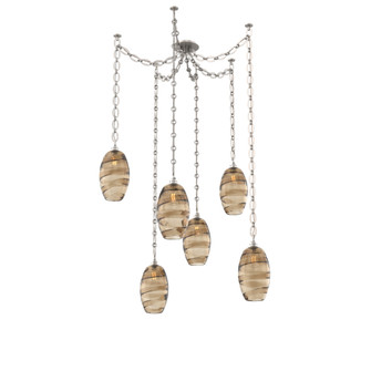 Ellisse Round 6pc Swag Multi-Pendant Chain (1289|SNB0035-06-BS-OB-CH2-E2)