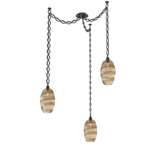 Ellisse Round 3pc Swag Multi-Pendant Chain (1289|SNB0035-03-MB-OB-CH2-E2)