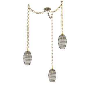 Ellisse Multi Light Pendant Multi Port Canopy Gilded Brass (1289|SNB0035-03-GB-OS-CH2-E2)