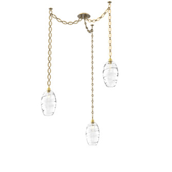 Ellisse Multi Light Pendant Multi Port Canopy Gilded Brass (1289|SNB0035-03-GB-OC-CH2-E2)