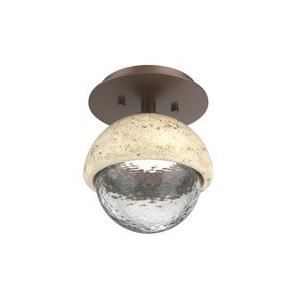 Cabochon Flush Mount Wall Sconce Burnished Bronze (1289|SMB0093-01-BB-C-L3-TR)