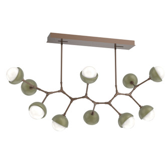 Cabochon Linear Suspension Light Billiard Light Burnished Bronze (1289|PLB0093-BC-BB-WL-001-L3-GE)