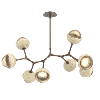 Cabochon Linear Suspension Light Billiard Light Burnished Bronze (1289|PLB0093-BB-BB-A-001-L3-TR)