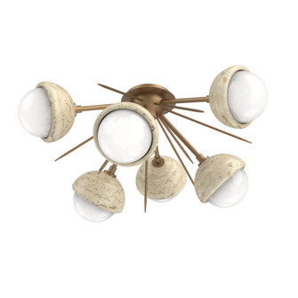 Cabochon Semi Flush Mount Novel Brass (1289|CLB0093-02-NB-WL-L3-TR)