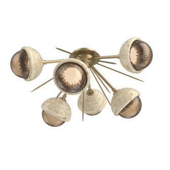 Cabochon Semi Flush Mount Novel Brass (1289|CLB0093-02-NB-B-L3-TR)