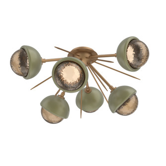 Cabochon Semi Flush Mount Novel Brass (1289|CLB0093-02-NB-B-L3-GE)