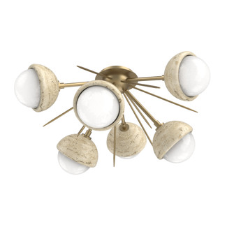 Cabochon Semi Flush Mount Gilded Brass (1289|CLB0093-02-GB-WL-L3-TR)