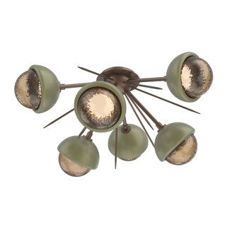 Cabochon Semi Flush Mount Burnished Bronze (1289|CLB0093-02-BB-B-L1-GE)