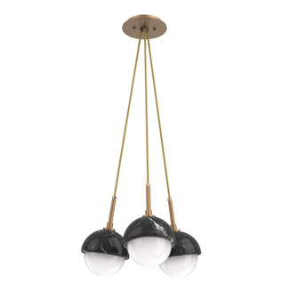 Cabochon Multi Light Pendant Single Port Canopy Novel Brass (1289|CHB0093-0E-NB-WL-C01-L3-BM)