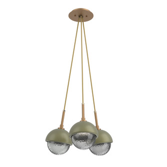 Cabochon Multi Light Pendant Single Port Canopy Novel Brass (1289|CHB0093-0E-NB-S-C01-L3-GE)