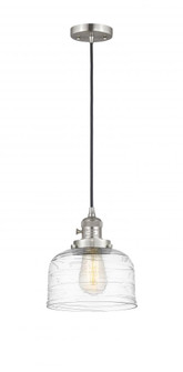 Bell - 1 Light - 8 inch - Brushed Satin Nickel - Cord hung - Mini Pendant (3442|201CSW-SN-G713-LED)