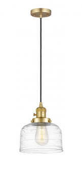 Bell - 1 Light - 8 inch - Satin Gold - Cord hung - Mini Pendant (3442|201CSW-SG-G713-LED)
