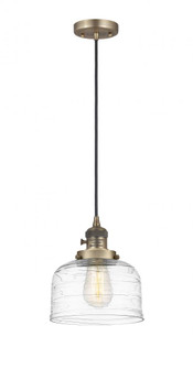 Bell - 1 Light - 8 inch - Brushed Brass - Cord hung - Mini Pendant (3442|201CSW-BB-G713)
