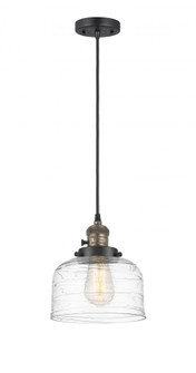 Bell - 1 Light - 8 inch - Black Antique Brass - Cord hung - Mini Pendant (3442|201CSW-BAB-G713)