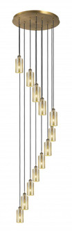 Crown Point - 12 Light - 24 inch - Brushed Brass - Multi Pendant (3442|126B-12P-BB-G434-7ME)